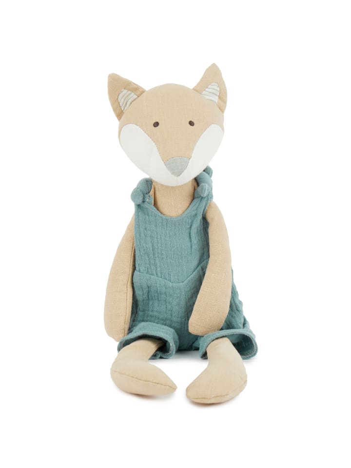 Bieco Spielwaren Kuscheltier aus Leinen & Musselin Fuchs - ab Geburt in Blau günstig kaufen onesize