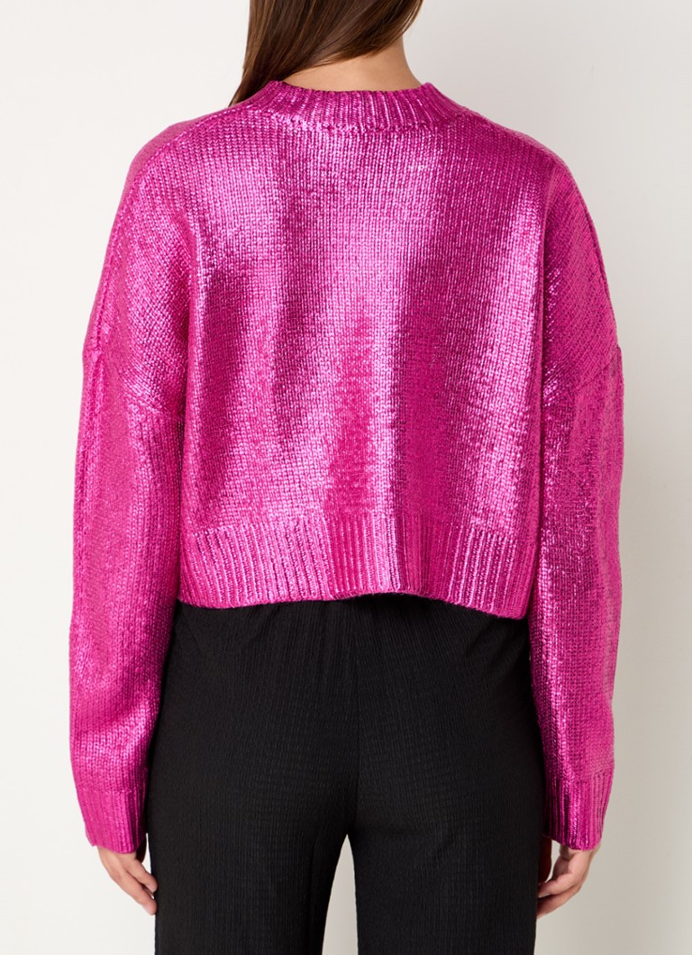 Refined Department May chunky knitted cropped sweater with metallic finish
