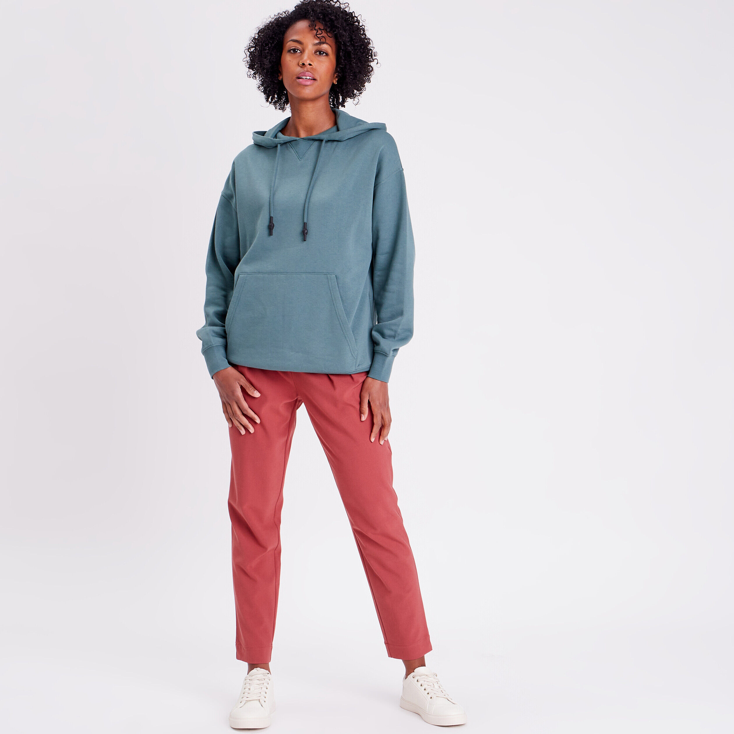 Sweat oversize à capuche vert foncé femme | Cache Cache