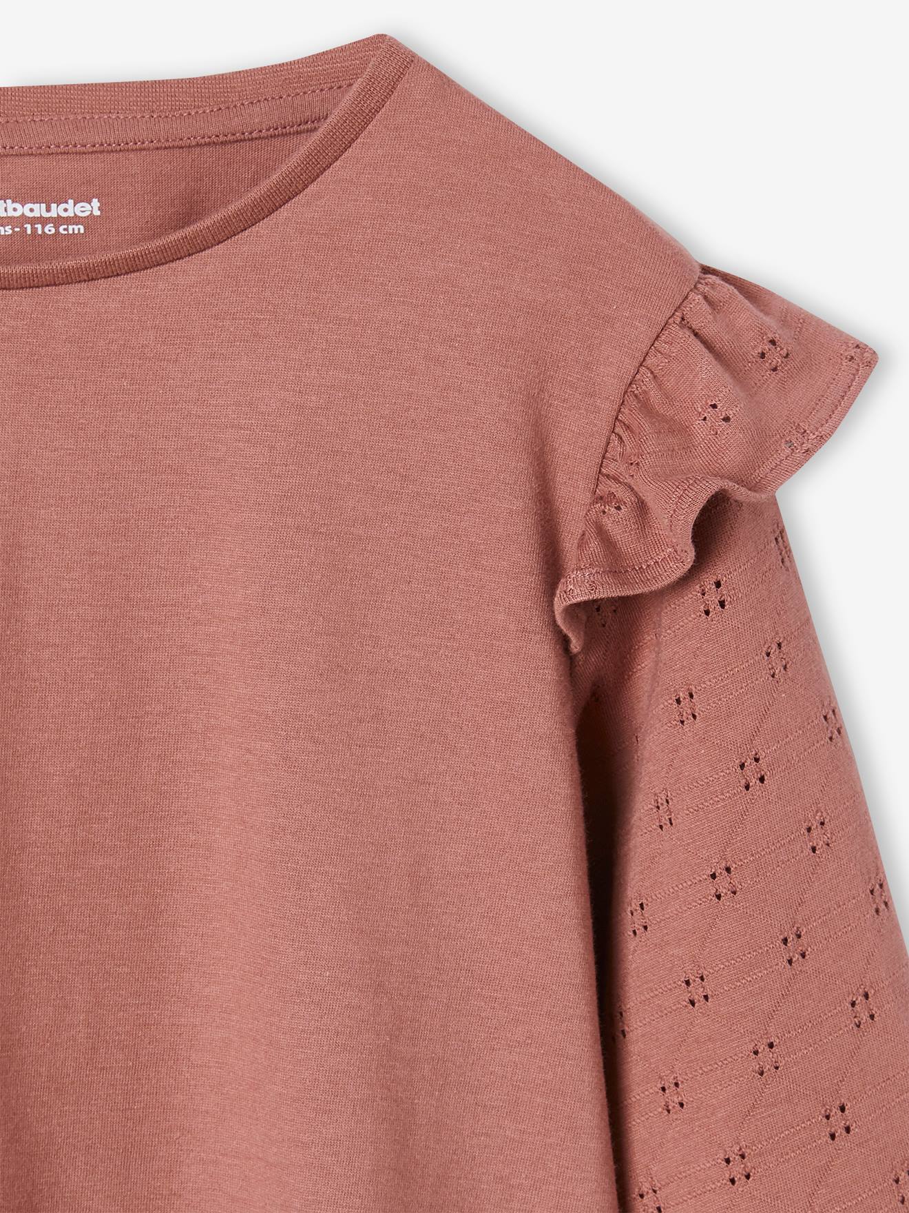 Tee-shirt volanté BASICS fille personnalisable marine