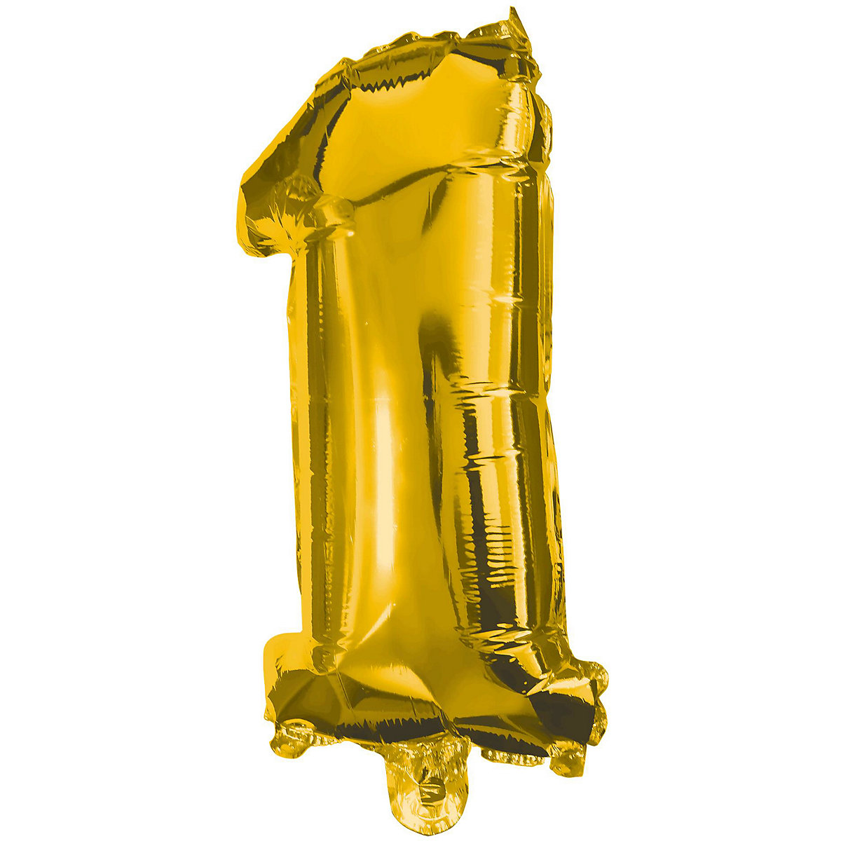 Folienballon Zahl 1 gold, 85 cm, inkl. Pustehalm