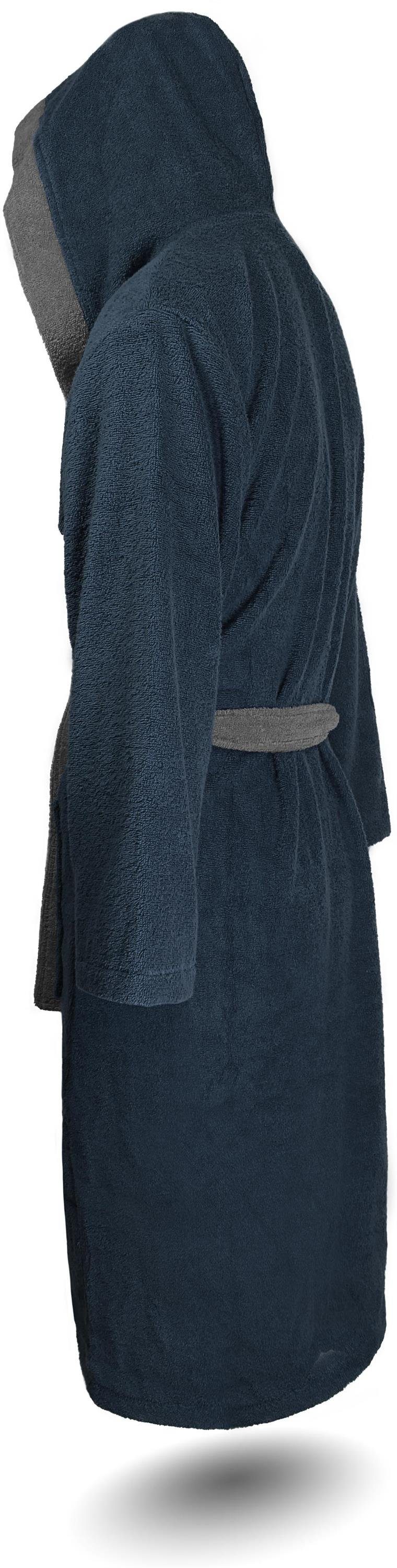 normani Bademantel Unisex Baumwoll Bademantel mit Kapuze Izmit, Baumwolle, Kapuze, Bindegürtel, Saunamantel aus 100 % Baumwolle für Damen und Herren