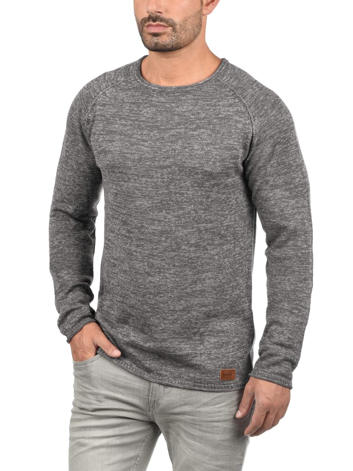 BLEND Strickpullover BHDan 20700587ME Strickpullover mit aufgerollten Säumen in Grau günstig kaufen