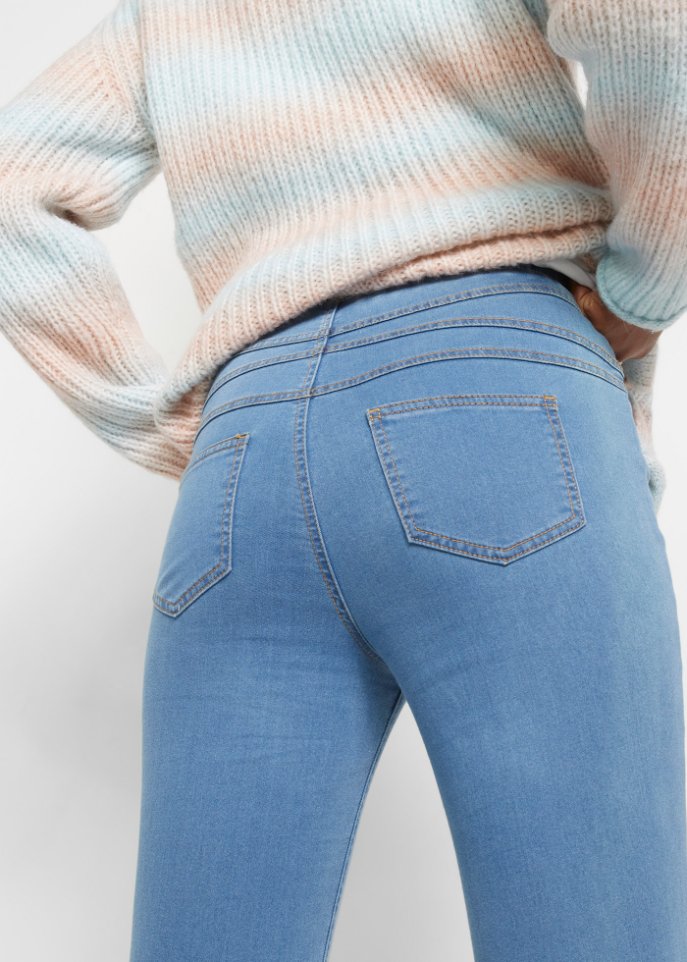 High Waist Jeggings aus leichter, elastischer Thermoqualität mit Bequembund