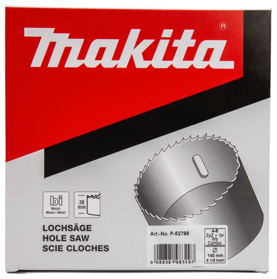 Serra copo Makita P-52788 de 140 mm em aço rápido bimetálico branco