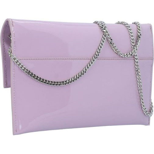 Patrizia Pepe Fly Glossy Clutch Tasche Leder 28 cm