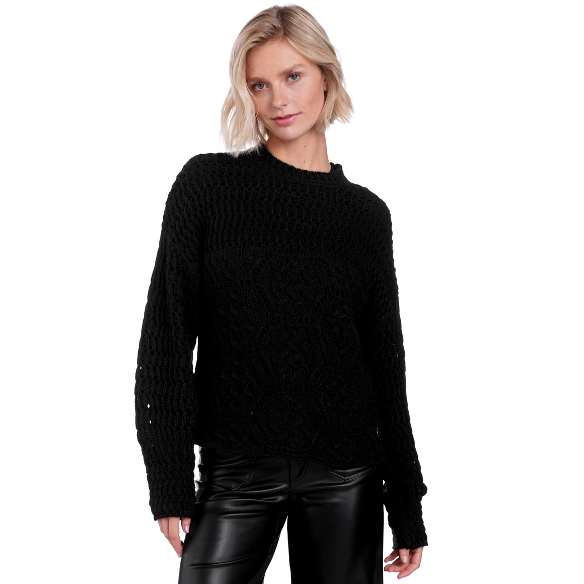 Damen Strickpullover mit Ajour-Muster