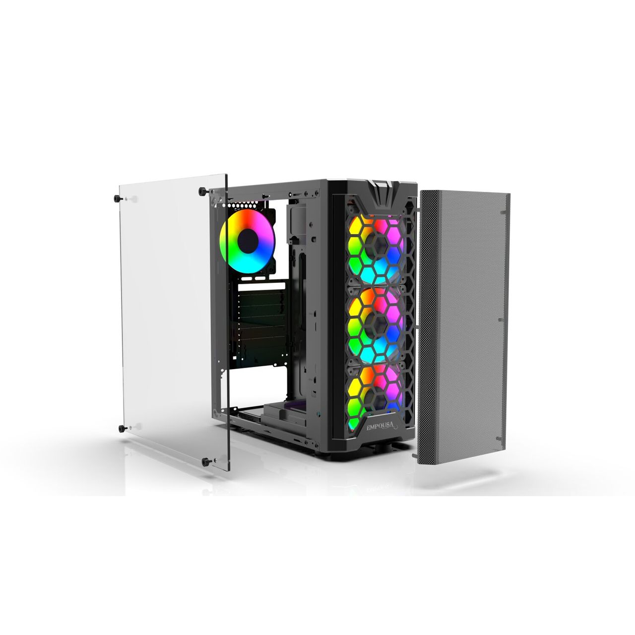 Inca EMPOUSA Premium Computer CASE EMG-15XB 4x ARGB Lüfter LED Glasscheibe schwarz