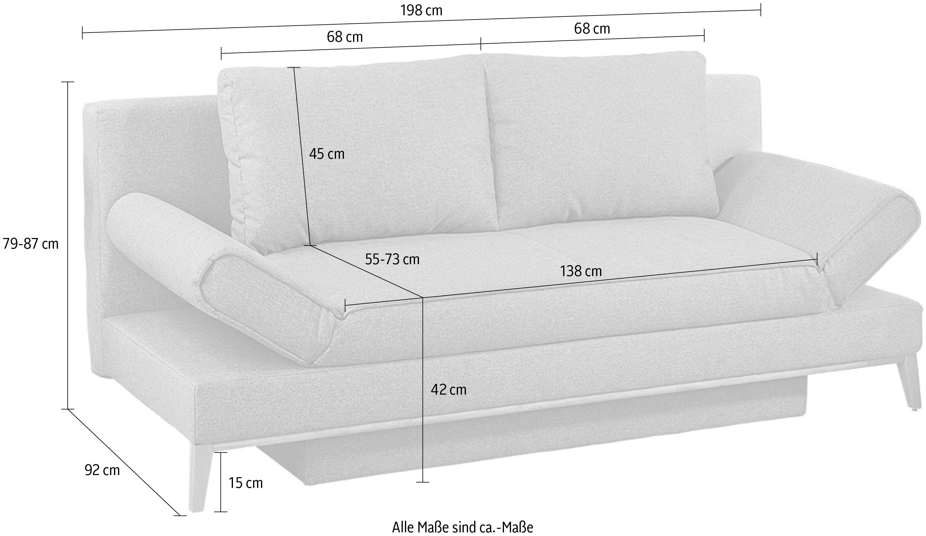 Jockenhöfer Gruppe Schlafsofa Yann, inklusive Bettfunktion, Stauraum/Bettkasten, verstellbare Armlehnen
