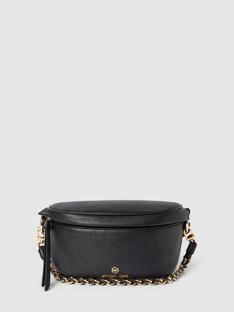 Crossbody Bag mit Label-Applikation Modell 'SLATER' in schwarz