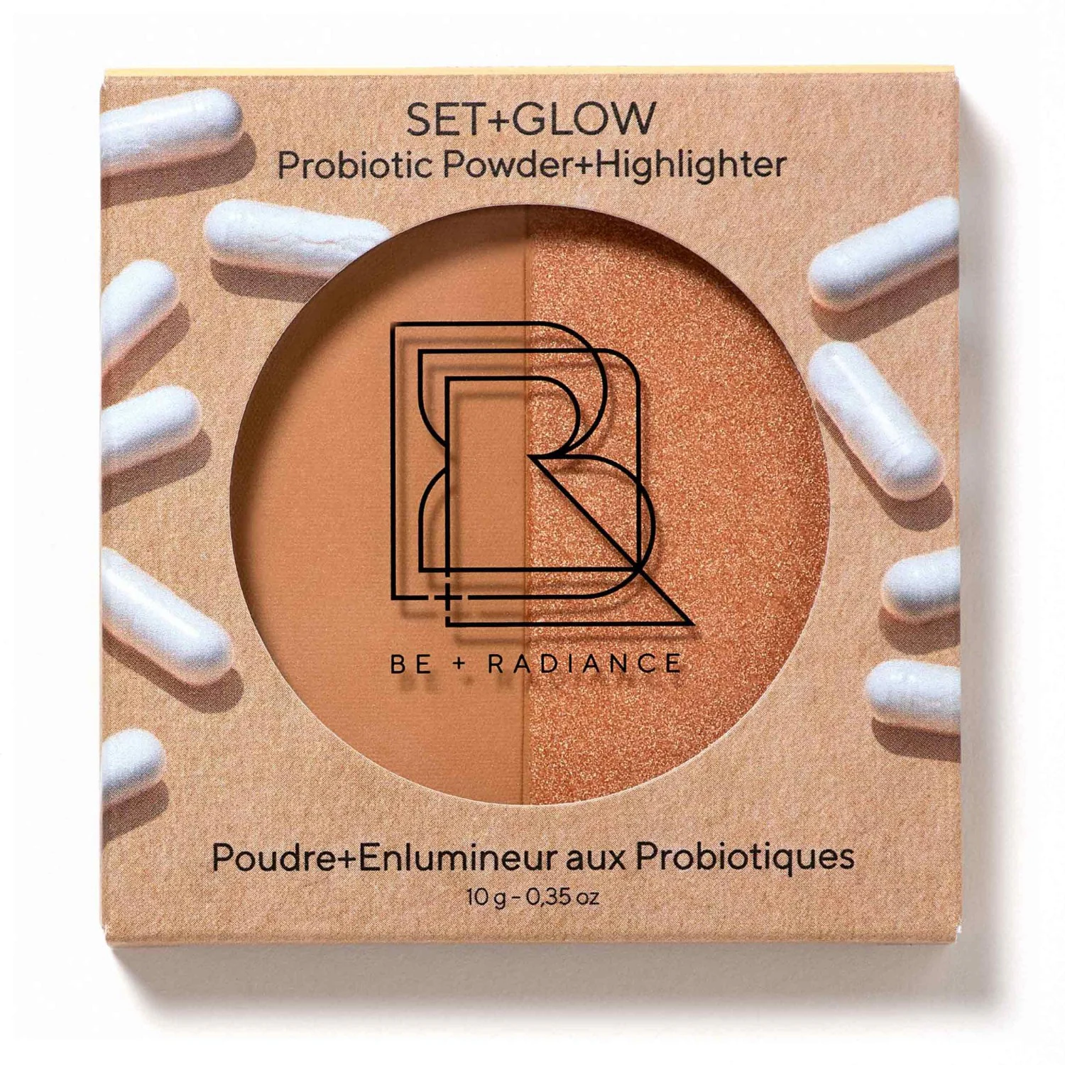 BE + Radiance SET + GLOW-pudder + probiotisk highlighter