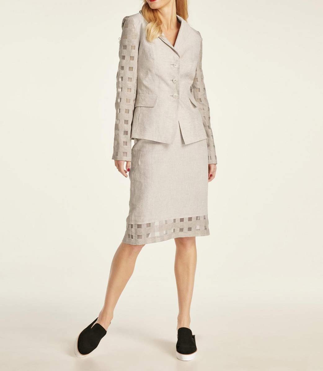 heine Anzug HEINE Damen Damen-Leinenkostüm, beige