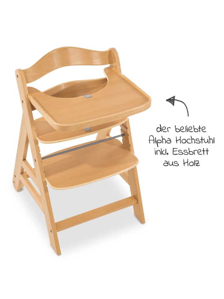 Hauck Hochstuhl Alpha Plus Move - mit Essbrett und Rollen in braun günstig kaufen onesize