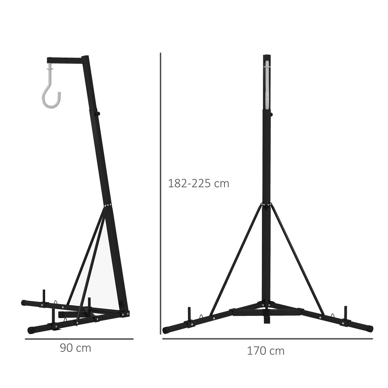 SPORTNOW SPORTNOW Boxsackständer höhenverstellbar freistehend klappbar bis 60 kg Stahl