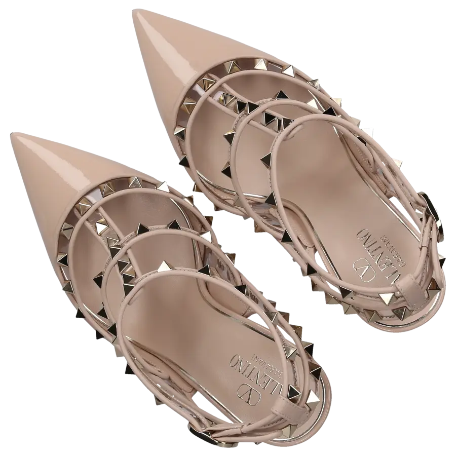 Valentino Garavani - Pumps ROCKSTUD Lackleder - beige