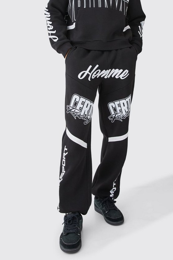 Oversize Jogginghose mit Moto-Applique