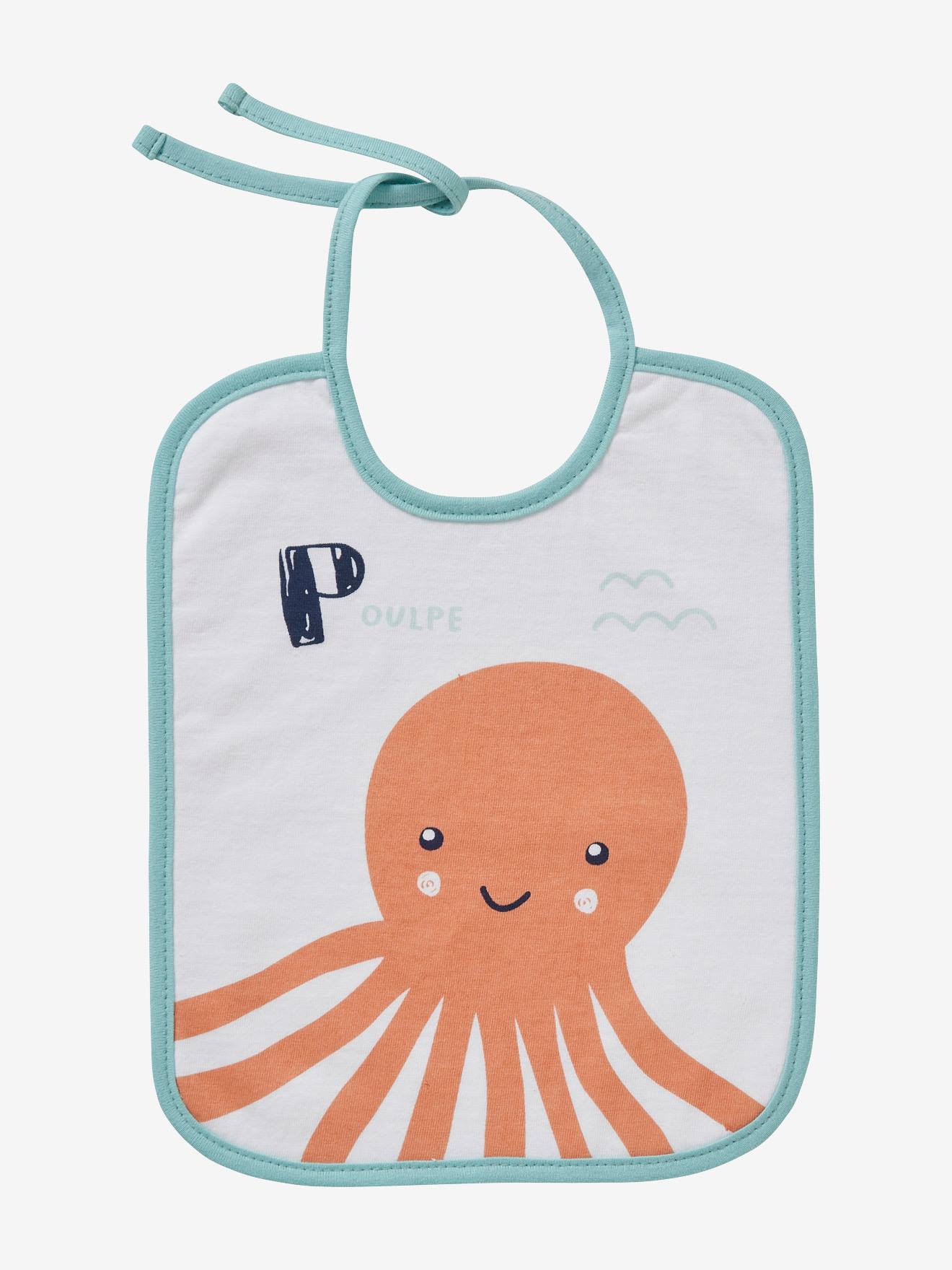 Vertbaudet 7er-Pack Baby Lätzchen WASSERWELT - weiß bedruckt/wasserwelt