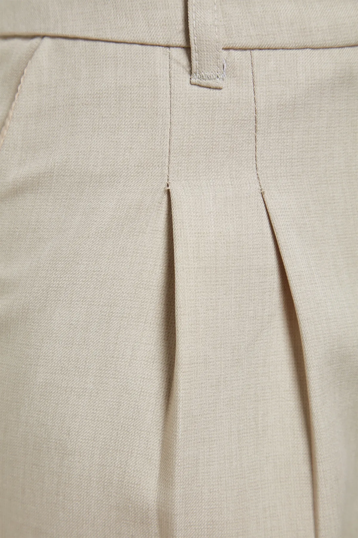 Trendyol Collection  Bundfaltenhose mit weitem Bein in Nerzfarbe - TWOAW22PL0475