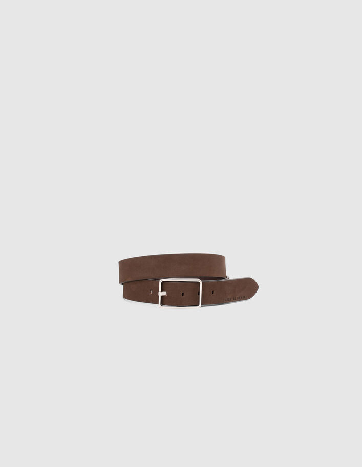 Ceinture moka cuir nubuck Homme