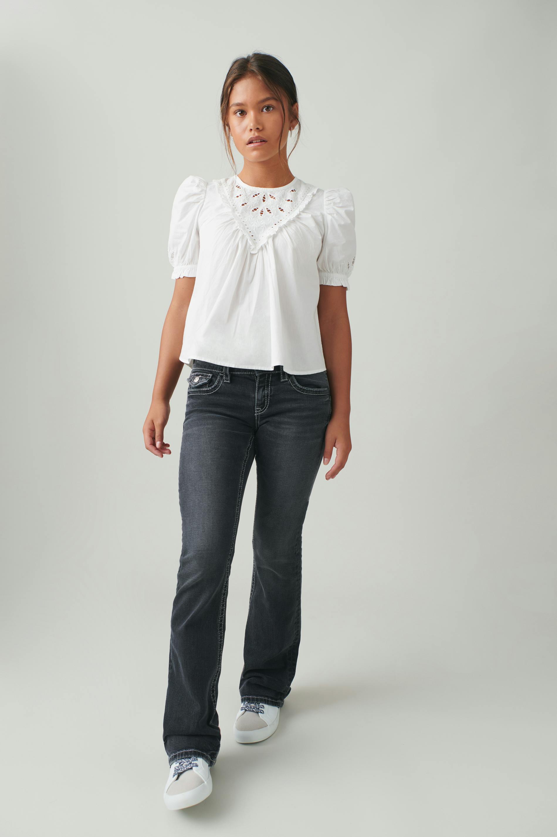 Chunky low flare jeans