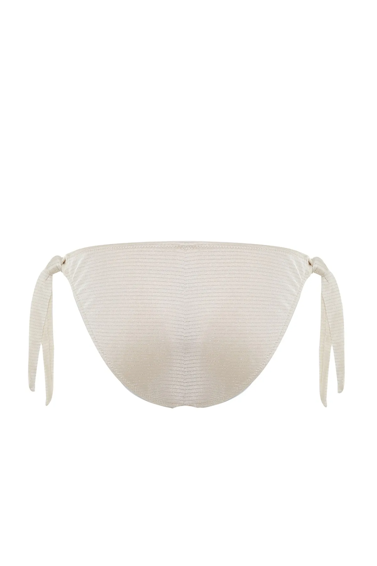 Trendyol Collection  Ecru gebundene Glitzer-Bikinihose mit hohem Beinausschnitt TBESS23BA00107