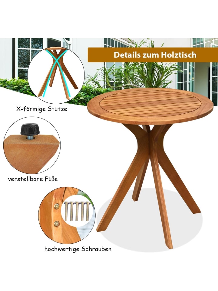 COSTWAY Gartentisch 70x70x76cm in Braun günstig kaufen onesize
