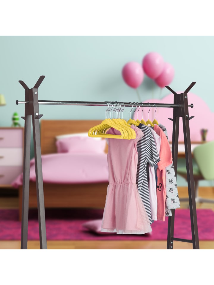 relaxdays 20x Kinderkleiderbügel in Gelb günstig kaufen onesize