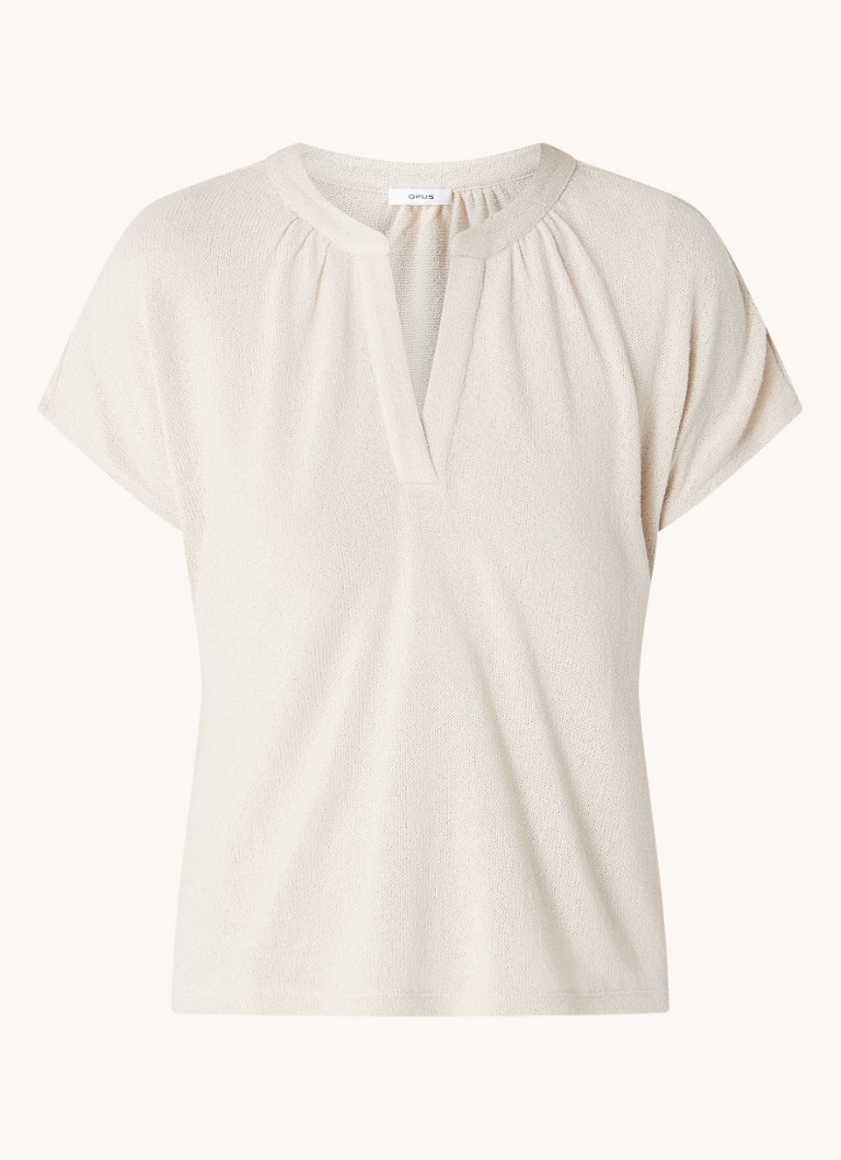 OPUS Skirius Breeze fine knitted top with V-neck