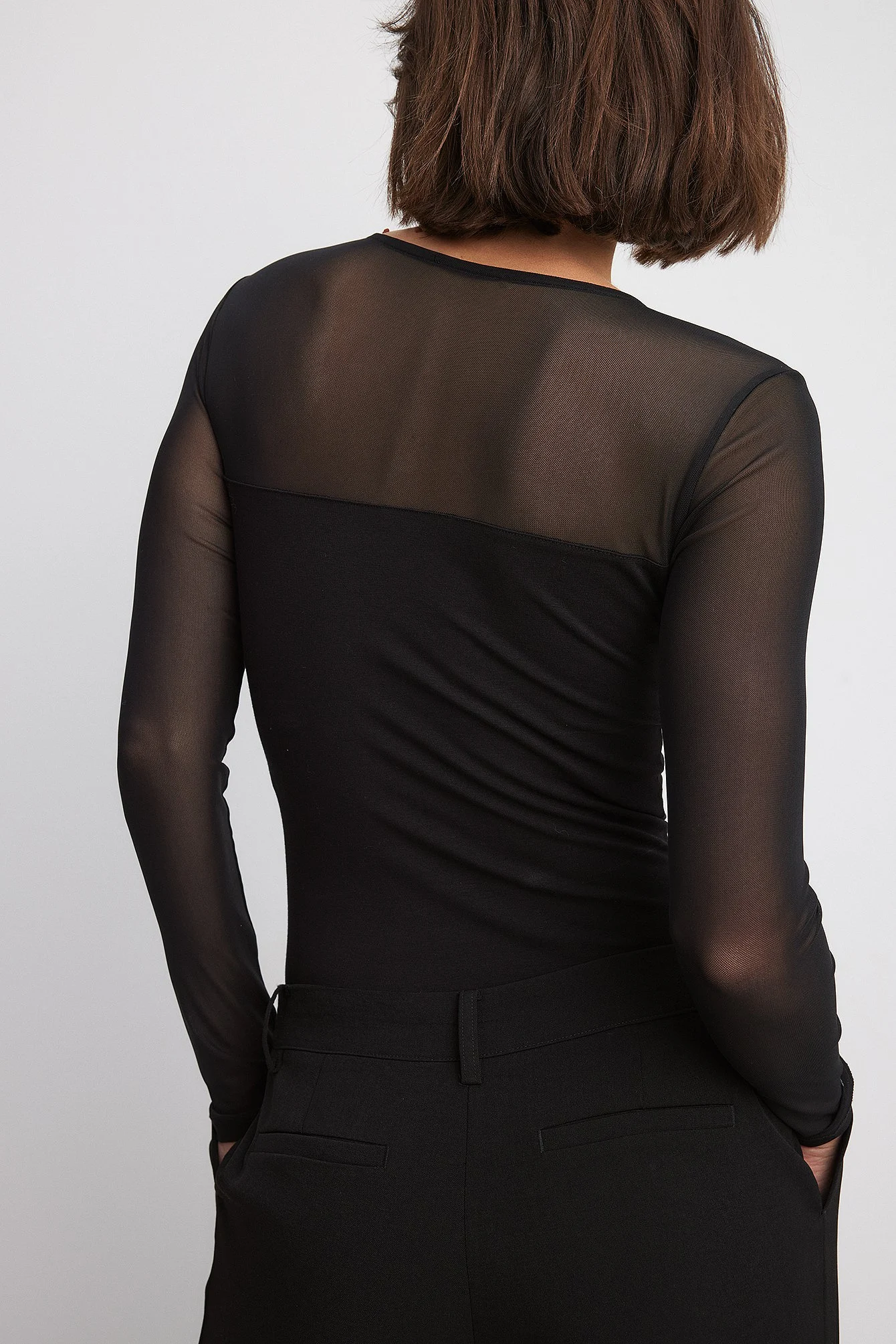 Langärmeliger Mesh Body