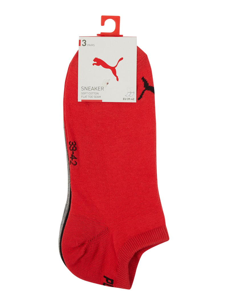 Sneakersocken mit Label-Details im 3er-Pack in rot