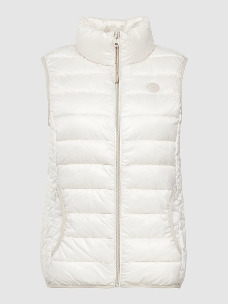 Steppweste mit Stehkragen in offwhite
