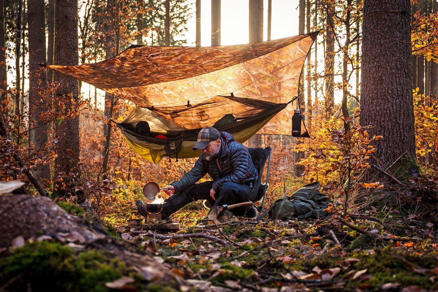 Amazonas Hängematte Moskito Traveller Thermo, Ultra Light Hängematte inkl. Moskitonetz und Isomattenfach