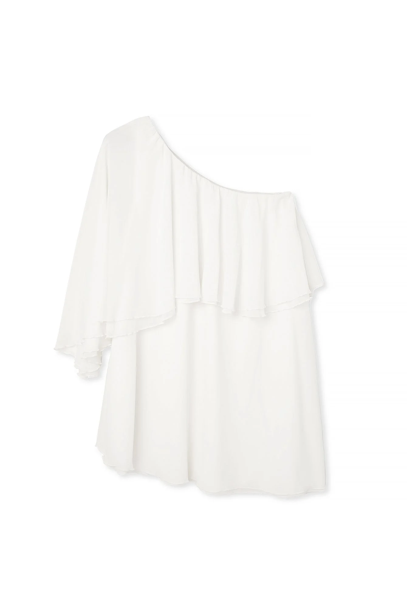 Asymmetrisches One-Shoulder-Minikleid aus Chiffon