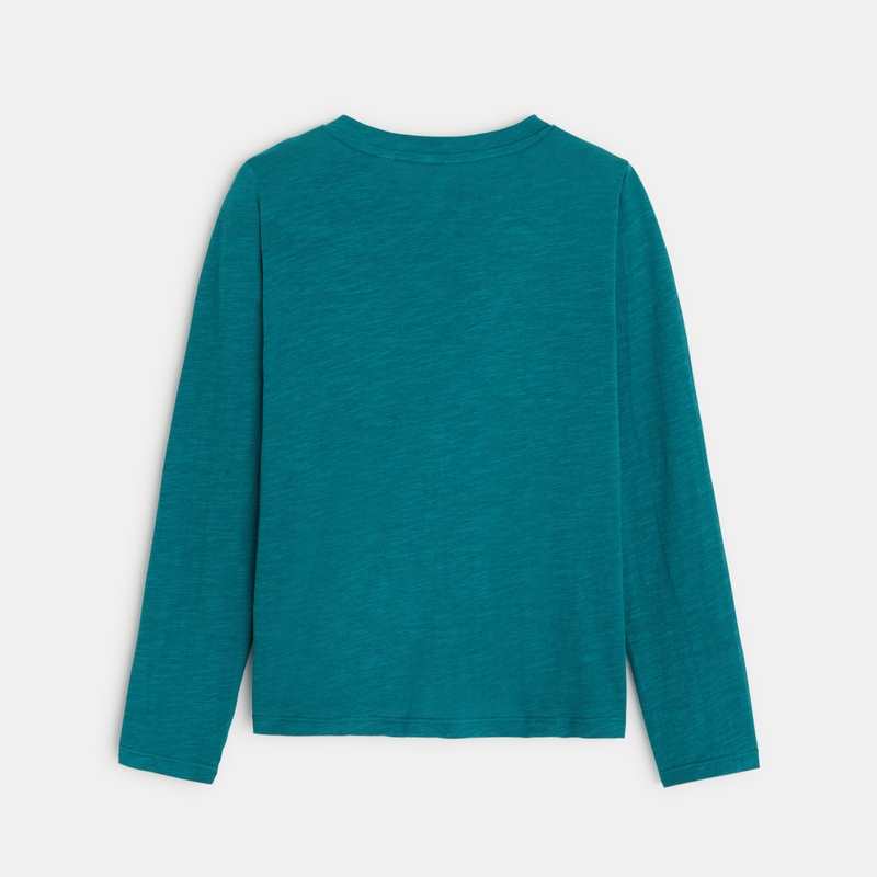 T-shirt uni en coton turquoise garçon