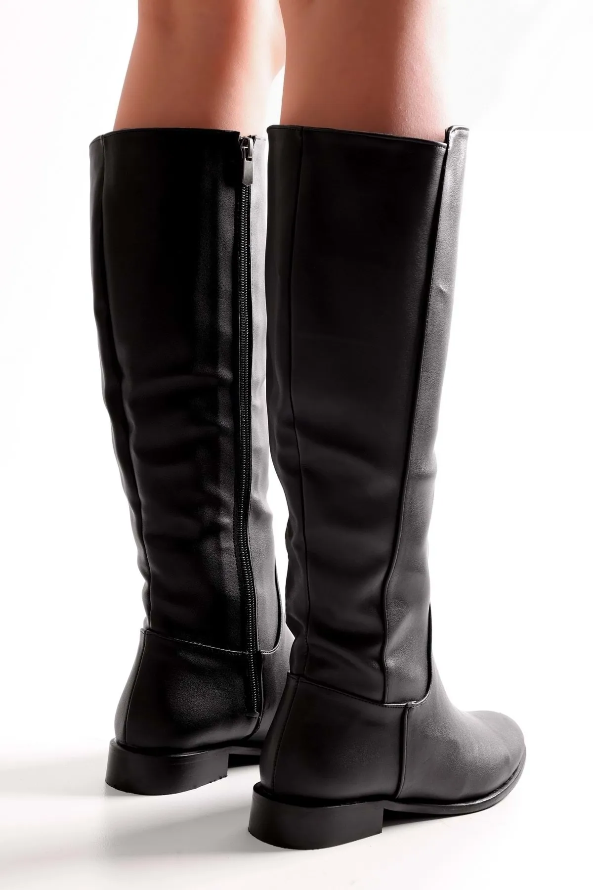 Shoeberry  Damen Deny Black Skin Stiefel Black Skin