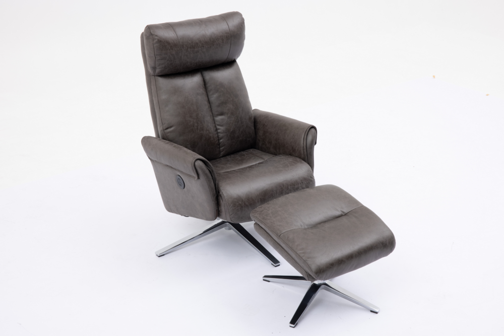 Happy Home Happy Home elektrisch verstellbarer Relaxsessel mit Hocker HWP51-GRA grau