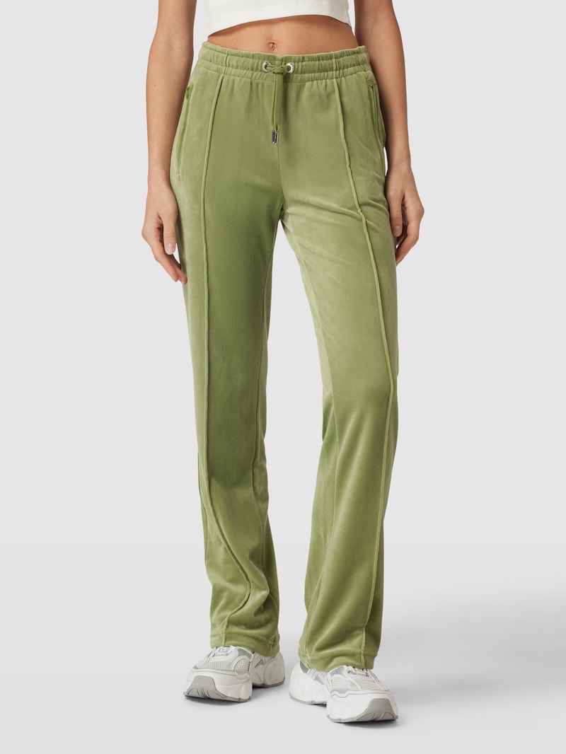 Trackpants mit fixierten Bügelfalten Modell 'TINA' in hellgrün