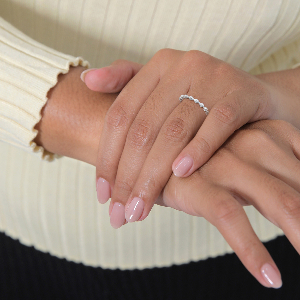 Elli Elli Bague Femmes Boule pile Simple en Argent Sterling 925 Bague