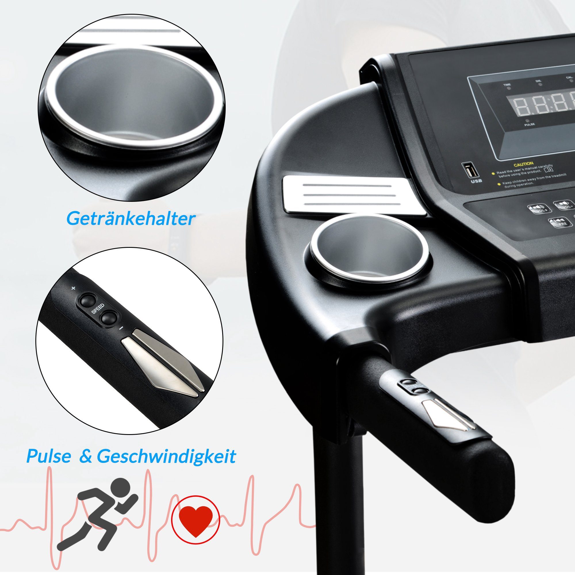 Mould King Laufband Faltbares Laufband,mit Kinomap-App,Bluetooth Konnektivität,LED-Anzeige