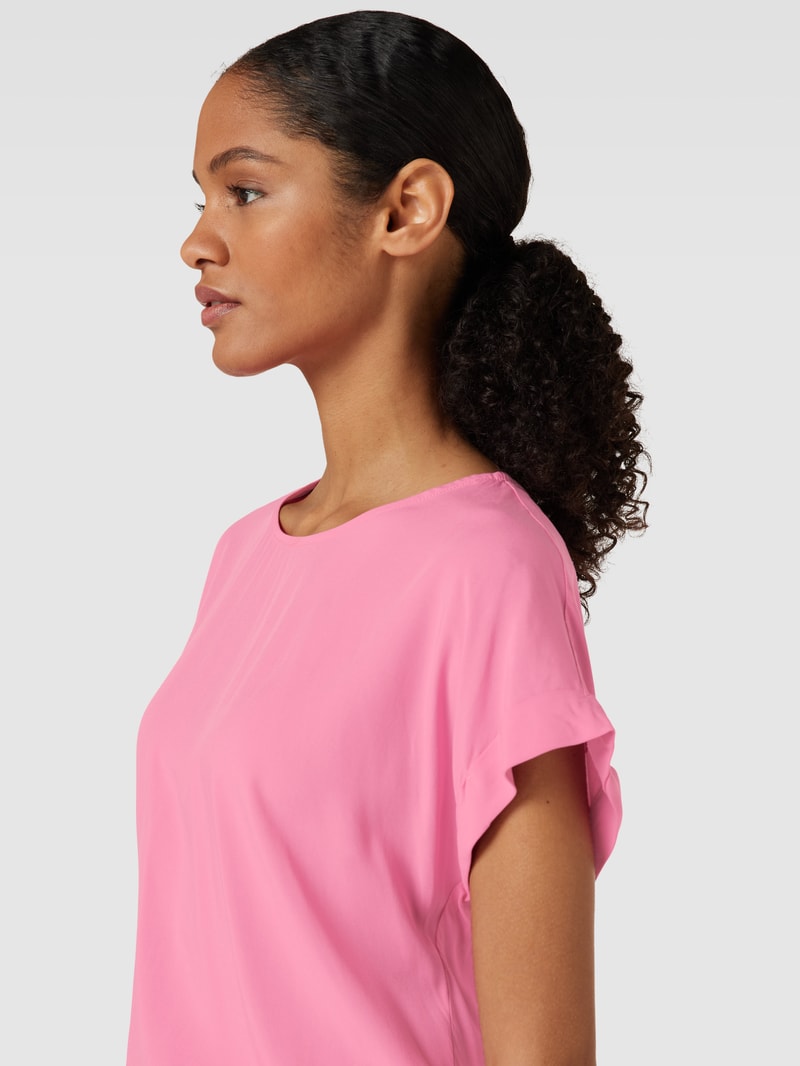 Blusenshirt aus reiner Viskose mit Kellerfalte in pink