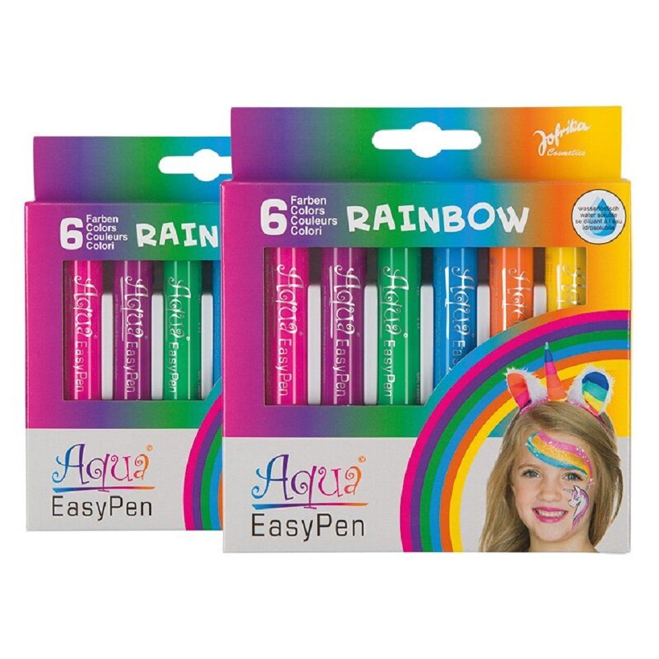 jofrika Schmink-Set Jofrika 708797 Aqua Easy Pen Box Rainbow - 6 Schminkstifte, Aqua Easy Pen Schminkstifte sind auf Wasserbasis hergestellt, somit nicht fettend, hautfreundlich und nach dem Trocknen wischfest. Die Schminke ist leicht und unkomplizie