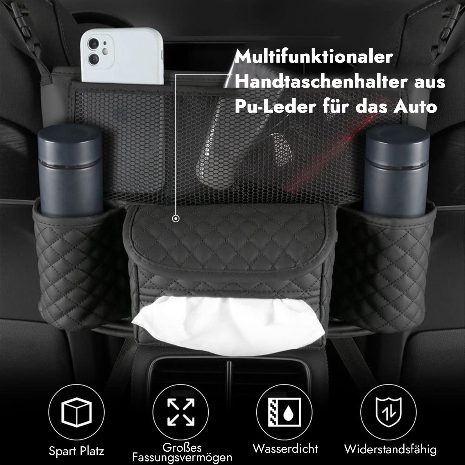 Wenta Auto-Rückenlehnentasche Autositz-Organizer mit Stauraumtasche, Universal Car Pocket Handtaschenhalter