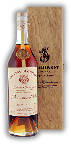 Seguinot Reserve d'Or Premier Cru de Cognac Grande Champagne Seguinot Reserve d'Or Premier Cru de Cognac Grande Champagne Der feinste und edelste Cognac aus dem Hause Seguinot. 0,7	 Liter - Vol 40%
