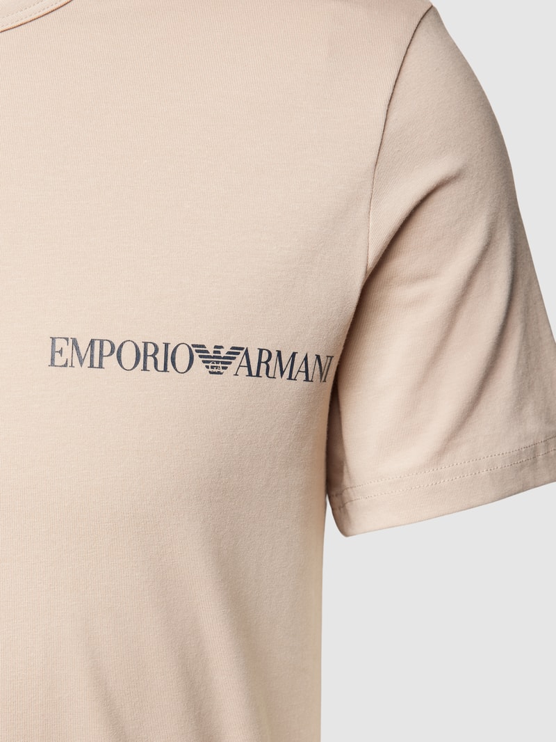 T-Shirt mit Label-Print in marineblau