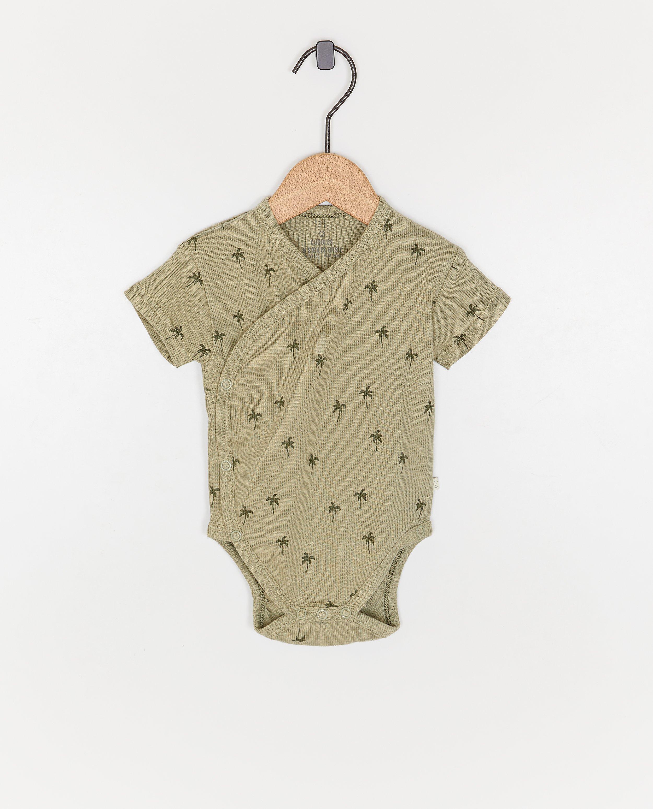 Nyfödd 50-68 Omlottklänning khaki