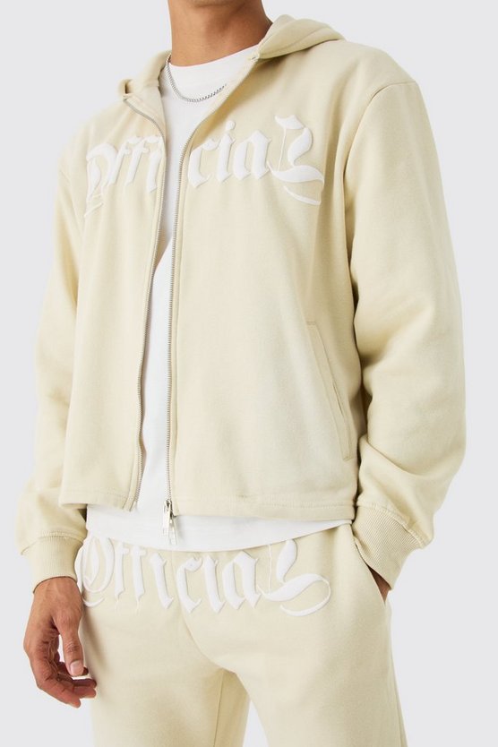 Oversize Trainingsanzug mit Reißverschluss und Print