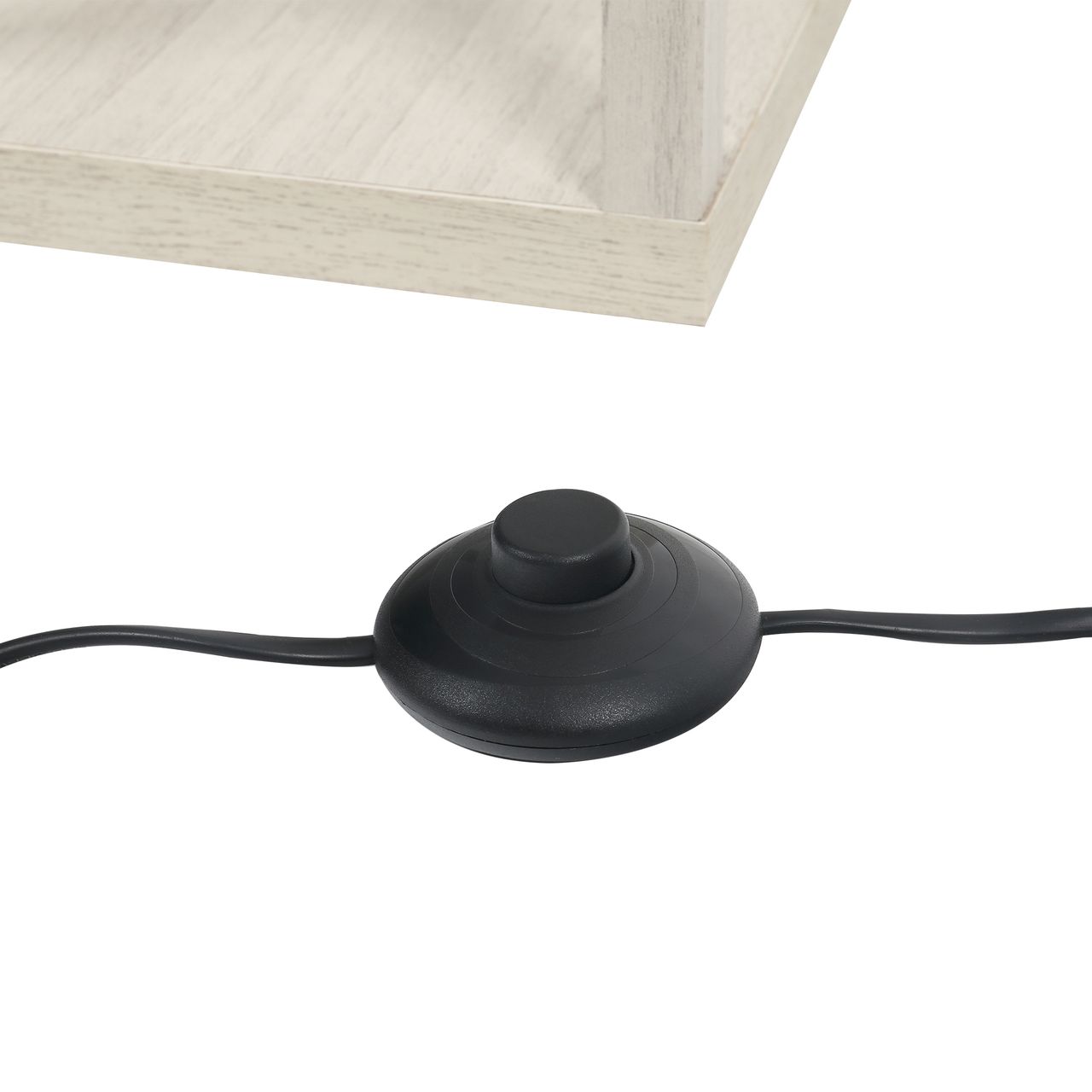HOMCOM Stehleuchte Beleuchtung mit 3 Regalen E27 bis 40W E1-MDF Eiche Weiß