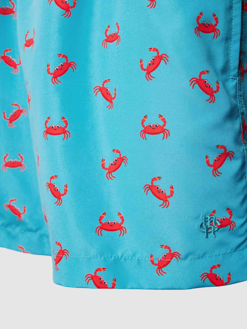 Badehose mit Allover-Muster in türkis