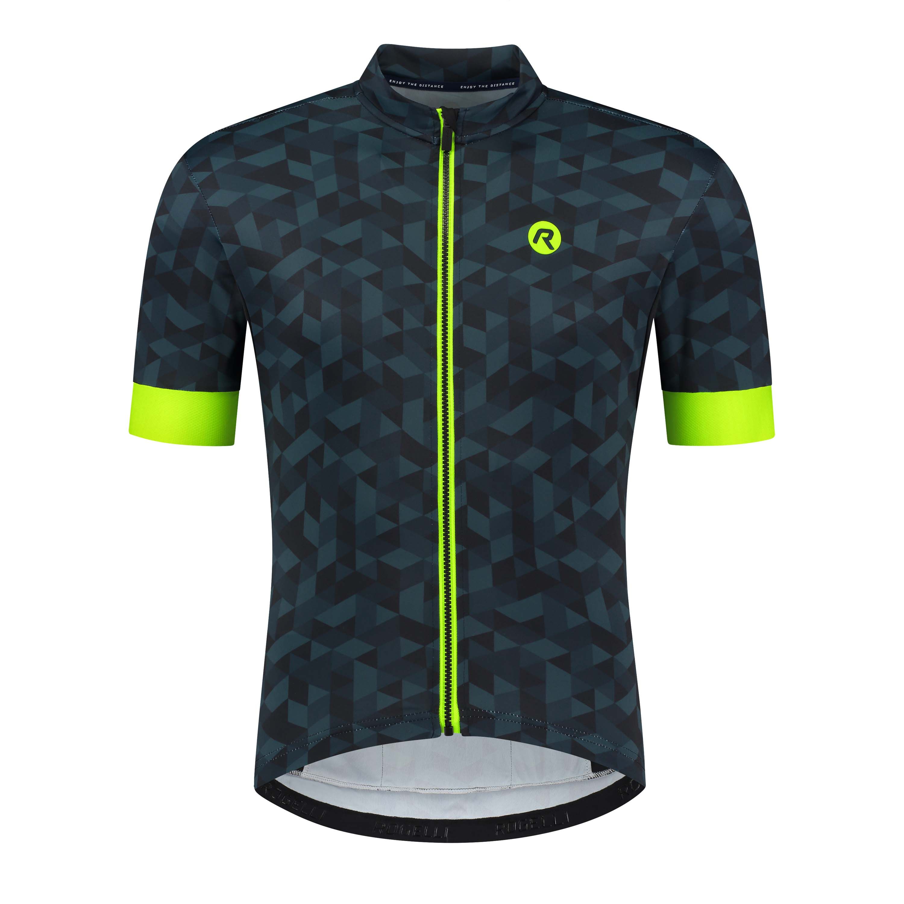 Rogelli Rubik Blau/Gelb Herren Radtrikot Kurzarm