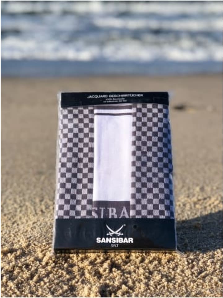 Sansibar 3-teiliges Set: Geschirrtuch Set in Anthrazit günstig kaufen 50x70 cm